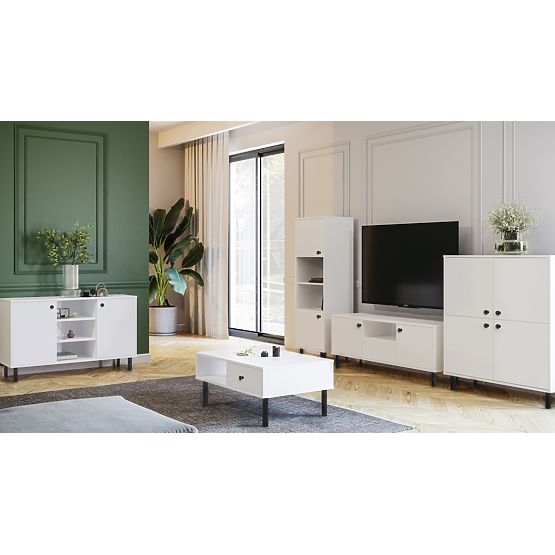 Tall Four-Door Chest of Drawers Venus White Loft