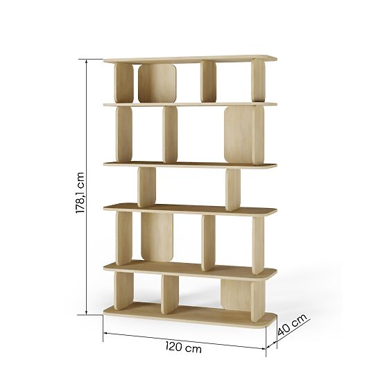 Tall Tulumo Shelf, Rounded, Cremona Torro Oak