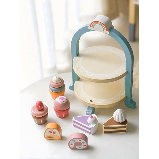 Tea and Coffee Set with Sweets Cups Teapot Tray ECOTOYS