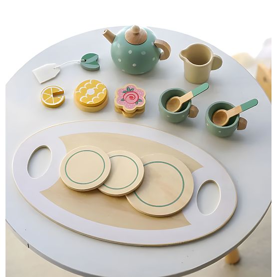 Tea and Coffee Set with Sweets Cups Teapot Tray ECOTOYS