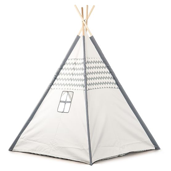 Teepee children's tent - gray-white