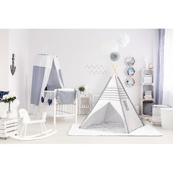Teepee children's tent - gray-white