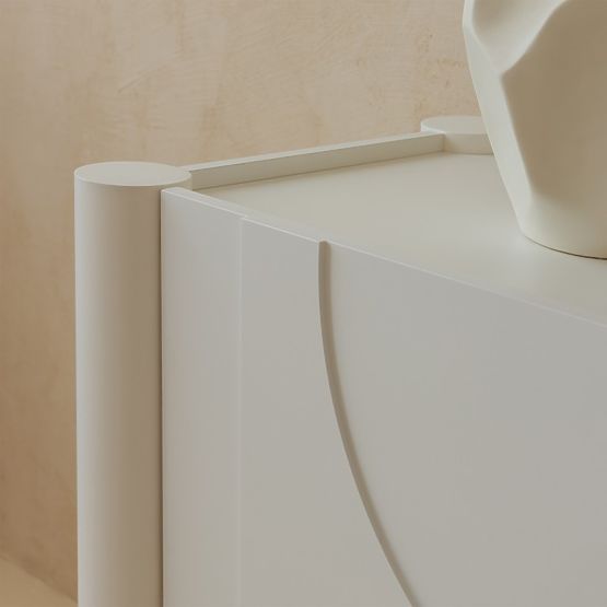 Three-Door Sideboard Lunaria with Carved Front, White