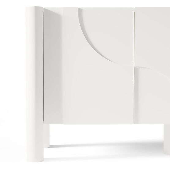 Three-Door Sideboard Lunaria with Carved Front, White