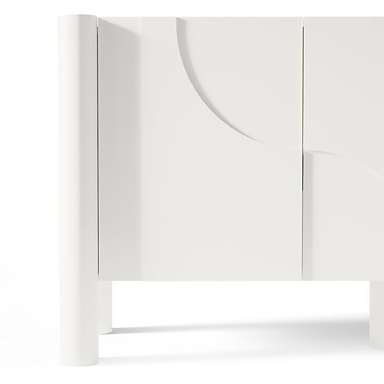 Three-Door Sideboard Lunaria with Carved Front, White