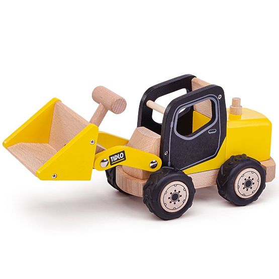 Tidlo Wooden Excavator Yellow