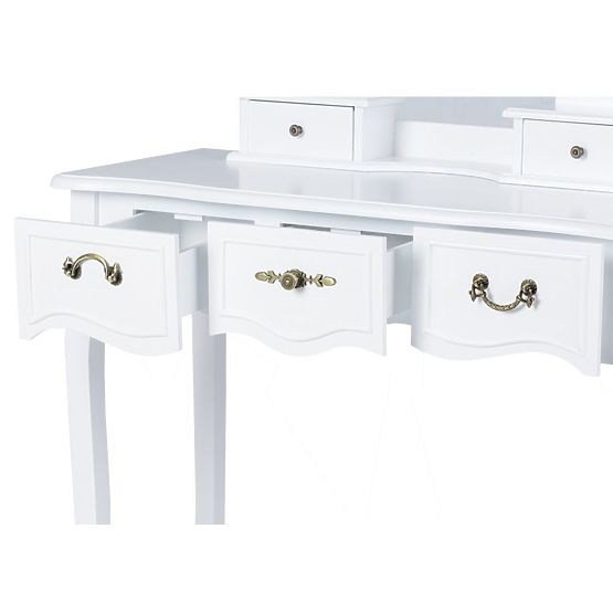 Alva beauty table with mirror and stool