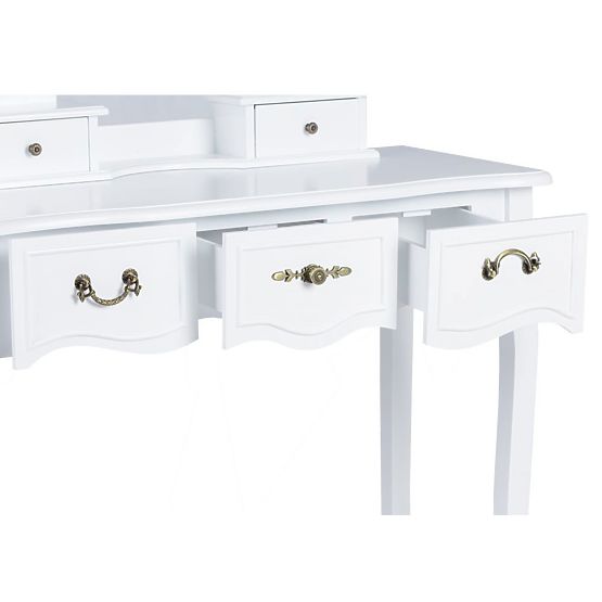 Alva beauty table with mirror and stool