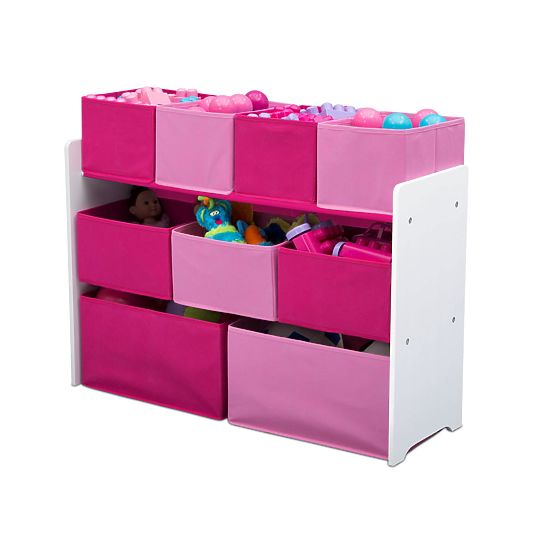 Toy organizer pink and white