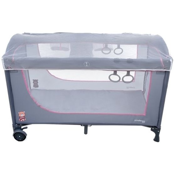 Travel cot Comfort Plus - gray-pink