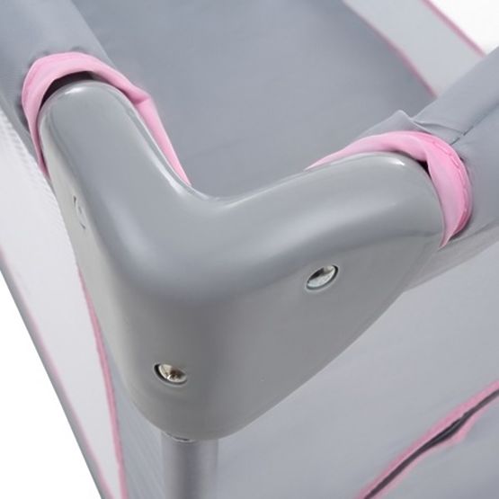 Travel cot Comfort Plus - gray-pink
