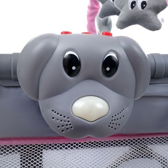 Travel cot Comfort Plus - gray-pink