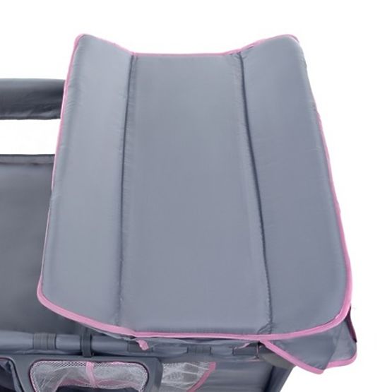Travel cot Comfort Plus - gray-pink