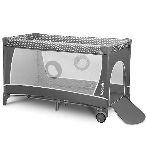 Travel cot with changing table - gray