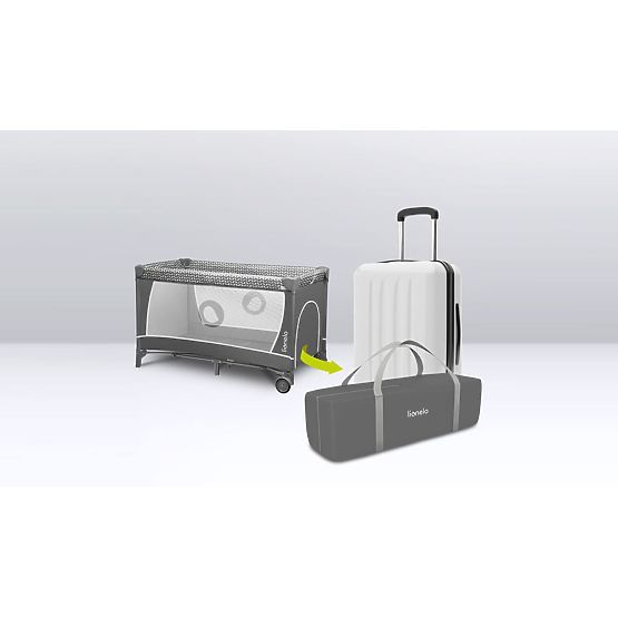 Travel cot with changing table - gray