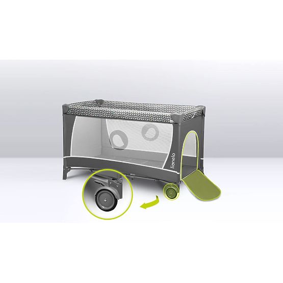 Travel cot with changing table - gray