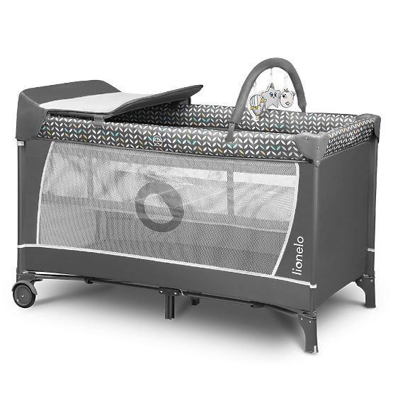 Travel cot with changing table - gray