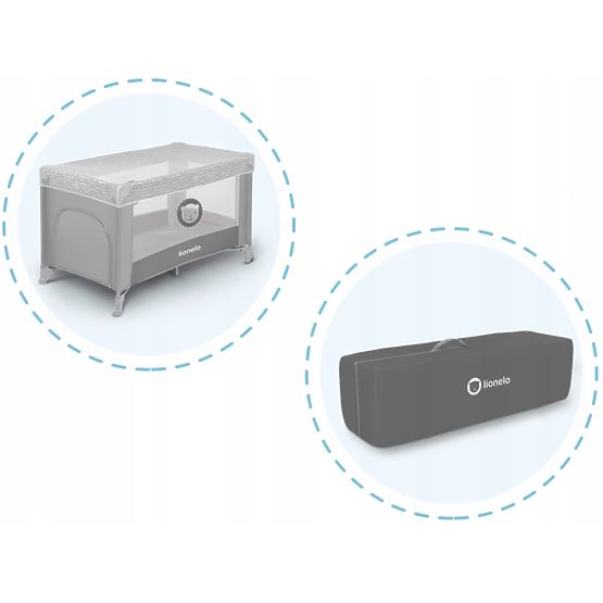 Travel cot LIONELO Adriaa - gray