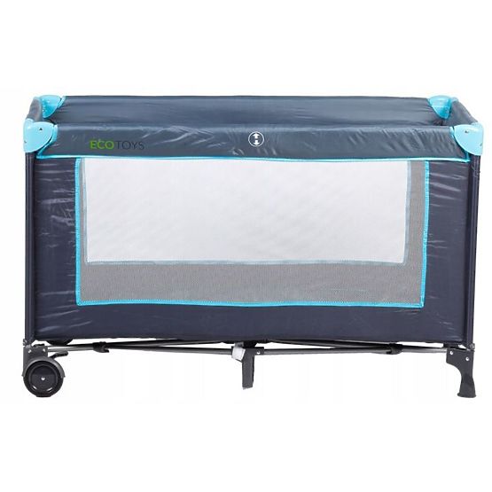 Travel cot with mattress - navy blue