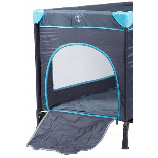 Travel cot with mattress - navy blue