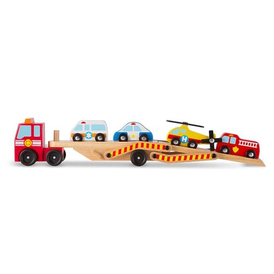 Truck with rescue vehicles