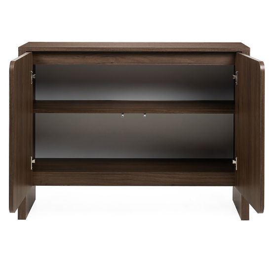 Two-Door Moku Sideboard Walnut Villa, Rounded Front Surfaces