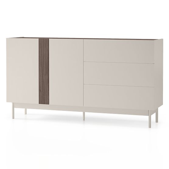 Two-Door Sideboard with Drawers Berula, Cashmere, Walnut Villa