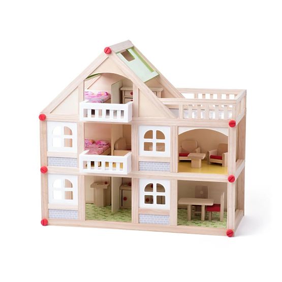 Two-Story Dollhouse with Terrace