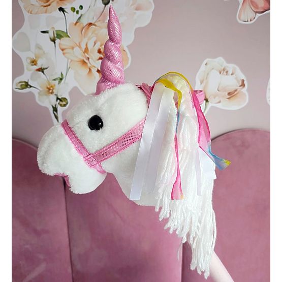 Unicorn on a Stick Bianco Hobby Horse