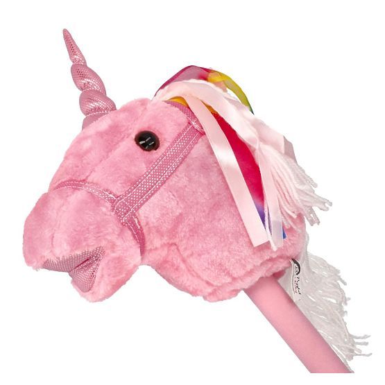 Unicorn on a Stick Rosa Hobby Horse