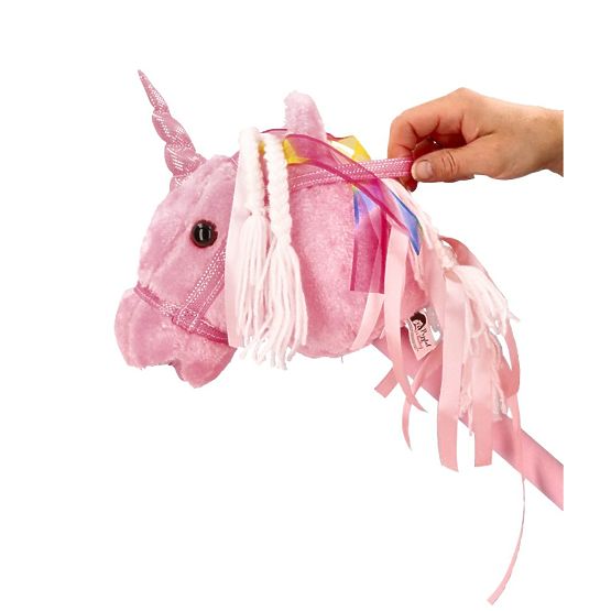 Unicorn on a Stick Rosa Hobby Horse