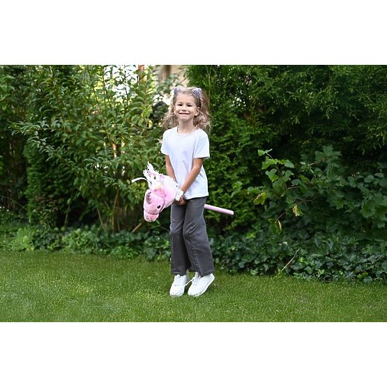 Unicorn on a Stick Rosa Hobby Horse