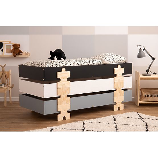 Universal Bed Puzzle with Barrier - Black