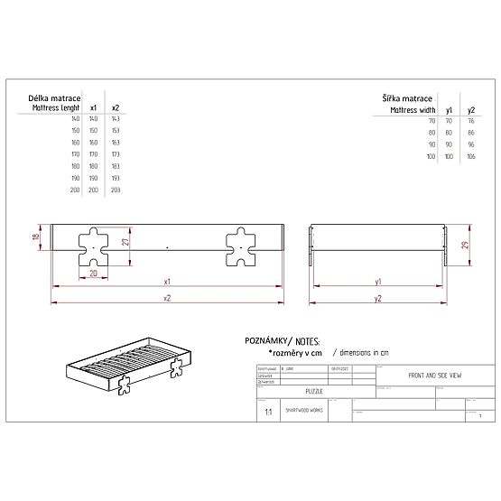 Universal Bed Puzzle with Barrier - Black
