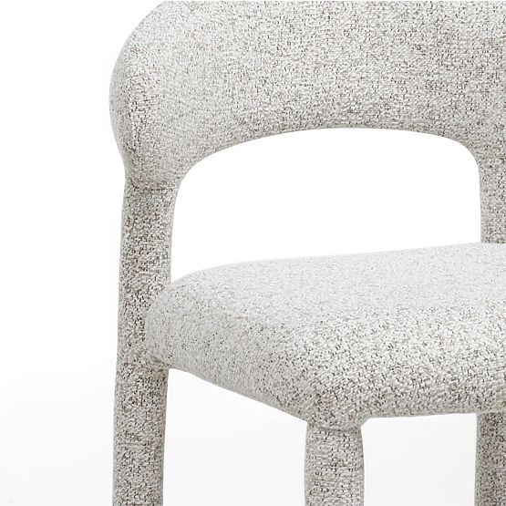 Upholstered Bar Stool Hiroki, Beige-Grey Melange