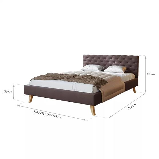 Upholstered Bed Kalifornia 140 x 200 cm - Gray