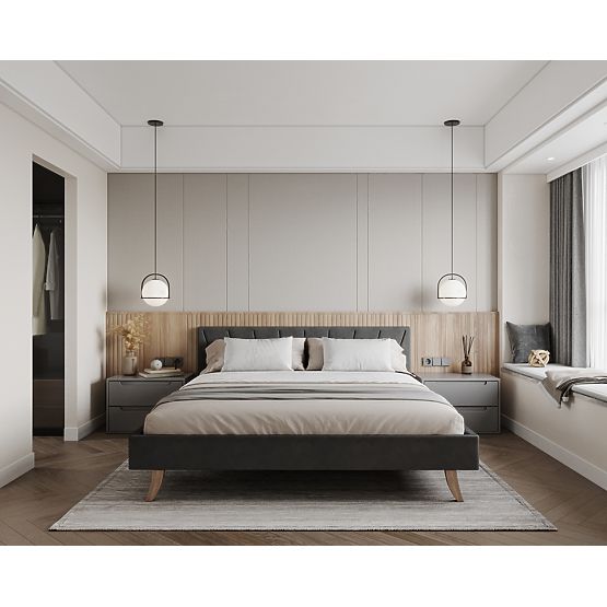 Upholstered Bed HEAVEN 140 x 200 cm - Gray