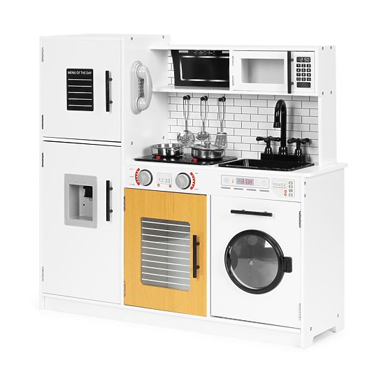 Large Wooden Play Kitchen for Kids + Sounds and Lights ECOTOYS