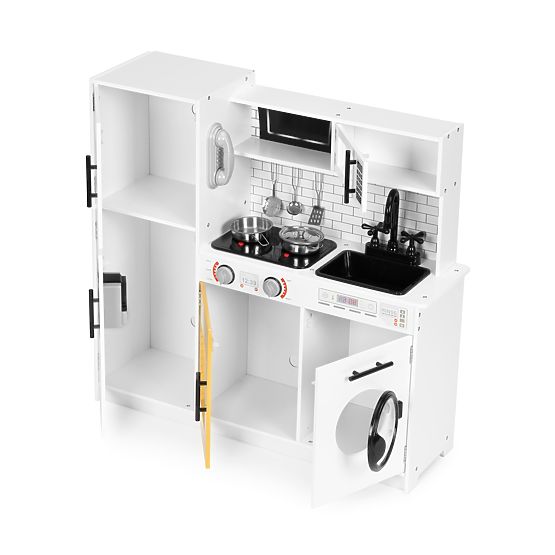 Large Wooden Play Kitchen for Kids + Sounds and Lights ECOTOYS