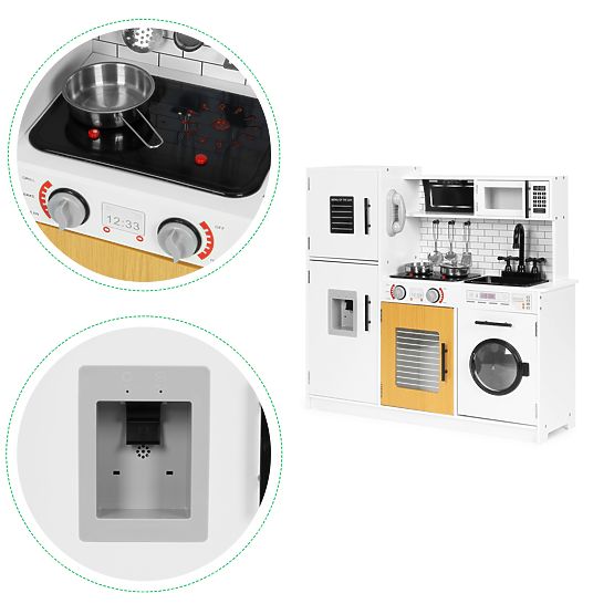 Large Wooden Play Kitchen for Kids + Sounds and Lights ECOTOYS