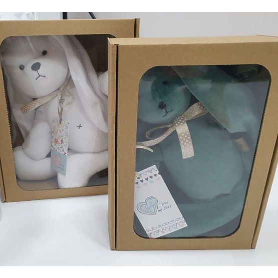 Velor toy Rabbit 35 cm - gray