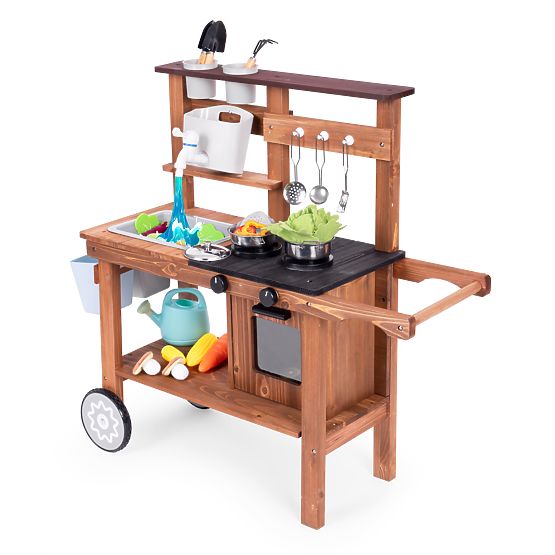 Outdoor Mud Kitchen for Kids with Accessories Fir Wood ECOTOYS
