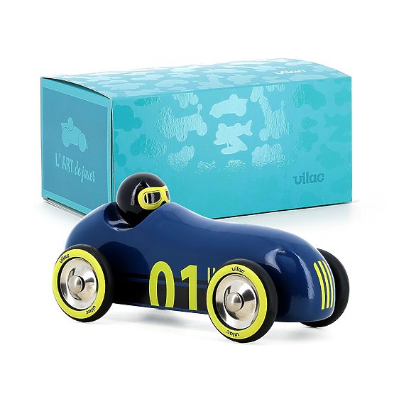 Vilac Wooden Car Old Sport Compet Dark Blue