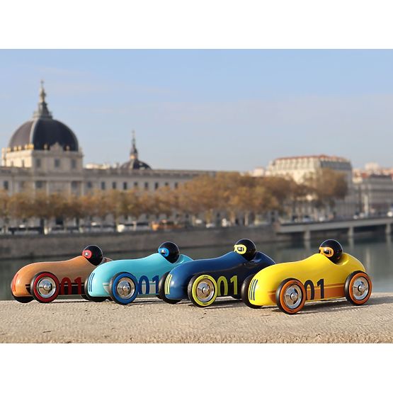 Vilac Wooden Car Old Sport Compet Yellow