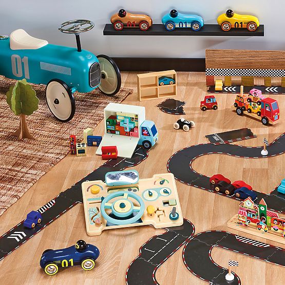 Vilac Wooden Car Old Sport Compet Yellow