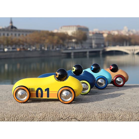 Vilac Wooden Car Old Sport Compet Yellow