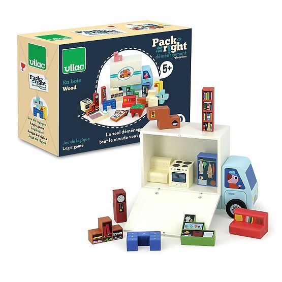 Vilac Wooden Logic Game Pack It Right! Movers