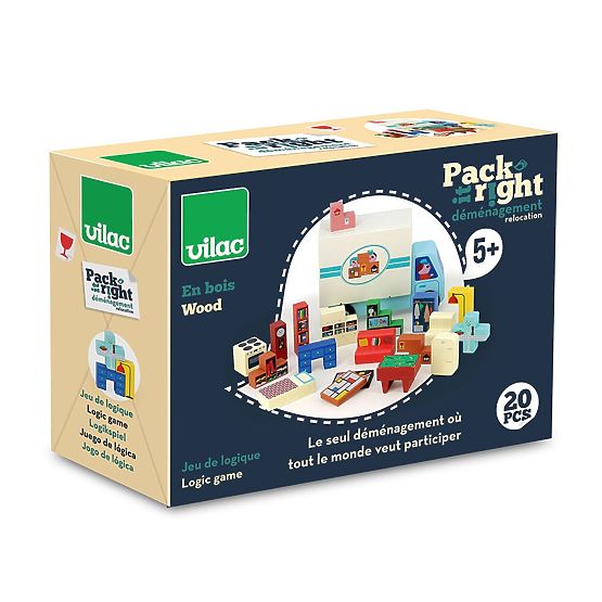 Vilac Wooden Logic Game Pack It Right! Movers