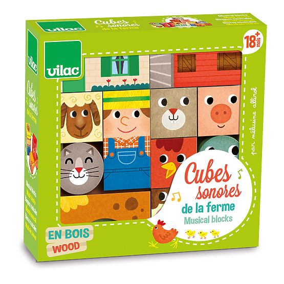 Vilac Wooden Sound Blocks Farm