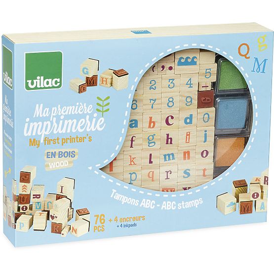 Vilac Wooden stamps Alphabet 76 pcs